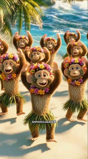 Funny Monkeys Dancing Bollywood Style on Tropical Beach 😂🐒🌴