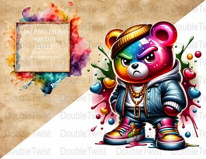 Graffiti Paint Splatter Gummy Bears Clipart, Urban Street Art PNG, Digital Download for Crafting and Design, Candy Gummy Bears Illustration - Etsy