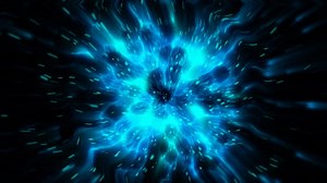 4K Blue Abstract Particle Explosion Shock Wave Animation