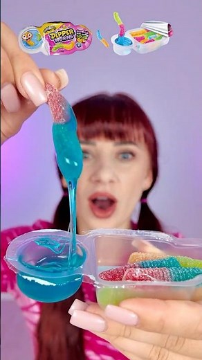 ASMR Gummy Worm with Sour Candy Gel #mukbang #eatingsounds