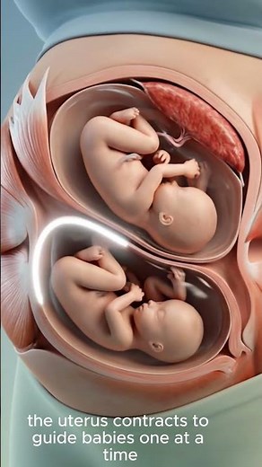 What Happens During Twin Labor 😳 3D Pregnancy Explained #TwinLabor #TwinsPregnancy #TwinBirth#shorts