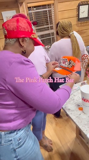 @Pink patch hat bar it was indeed a pleasure!!! #hatbar #hats #diy #truckerhats #tchdbymagic #foryouu #viralreelsfacebook | Lakina Hall Duggans