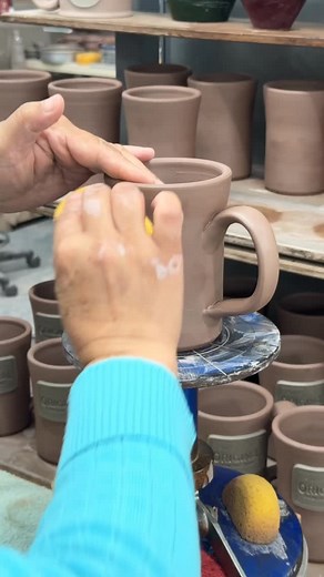 750 reactions · 19 shares | It takes over 24 pairs of hands to bring one Deneen Pottery Mug to life. This step is just one part of the process. Every medallion is pressed on a mug by hand, just like every mug is shaped, handled, and glazed by hand. . . . #deneenpottery #mnpottery #pottery #potteryofinstagram #potterymug #handmademug #mugobsession #mugcollection | Deneen Pottery | Facebook