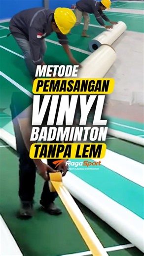 Metode Pemasangan Vinyl Lapangan Badminton Tanpa Lem #ragasport #kontraktorlapanganbadminton