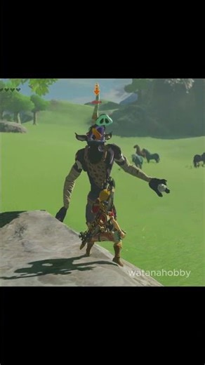 Messing with a Moblin in Zelda #zelda #zeldabotw #parry #Moblin #rock