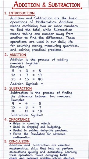 Addition & Subtraction