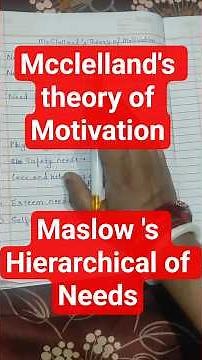 Mcclelland's theory of Motivation||Maslow 's Hierarchical of Needs