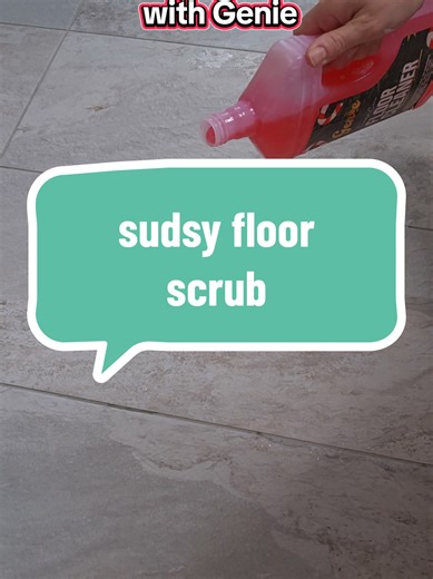 floor scrub with the amazing genie floor cleaner #genieclean #floorcleaner #sudsycleaning #floorcleaning #tiktokmademebuyit