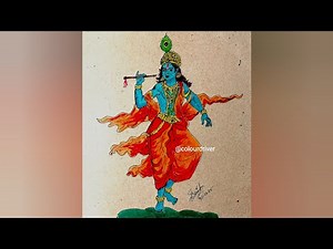 Krishna Drawing Step by Step by Pen & Colours | How to draw Krishna | Lord Krishna Painting #krishna