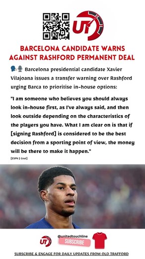 Barcelona Candidate Warns Against Rashford Permanent Deal | MAN U DAILY NEWS #mufc
