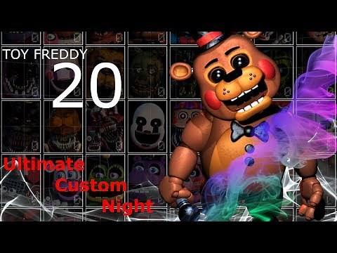 FNAF Ultimate Custom Night Toy Freddy 20 no Power-Ups no Challenges Walkthrough