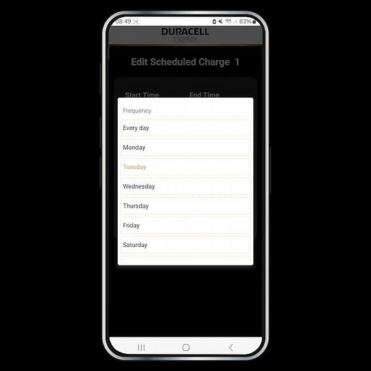 The Duracell Energy App | Schedule Control