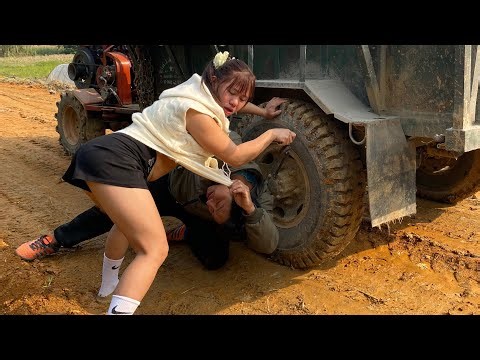 Agricultural vehicles transporting timber.