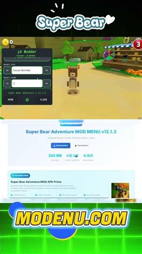 Super Bear Adventure Mod—12.1.3 Menu, Unlimited Coins, Level Max, Unlock All Skins 2025 #Mobile