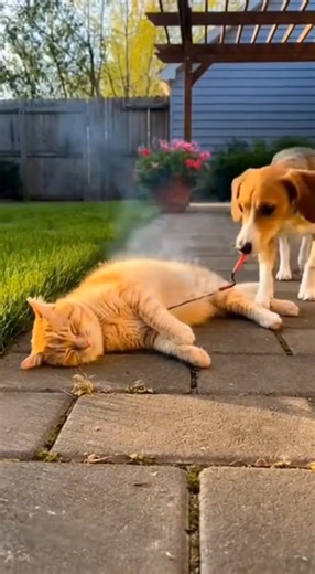 Will the Firecracker Prank Backfire on the Dog? #animalshorts #funnypets