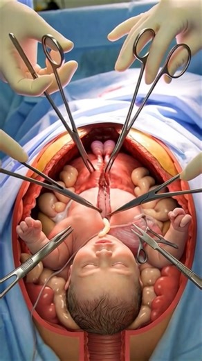 Inside a Cesarean Birth: How a Baby Is Safely Delivered Medical Animation short #video