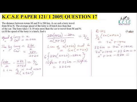 LINEAR MOTION |KCSE PAPER 1|2005