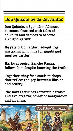 Don Quixote by Miguel de Cervantes - Summary and Analysis - First Modern Novel #shorts #novel #story
