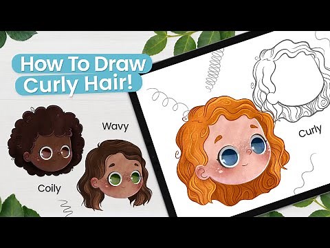 The easiest way to draw CURLY HAIR • Free Template & Cheat Sheet!