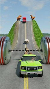 Cars & Ambulance Van vs Chained Hydraulic Crush - BeamNG.Drive