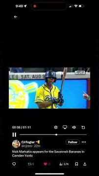 @cjzero on X with this video of former Baltimore Orioles Hall of Famer Nick Markakis with a single