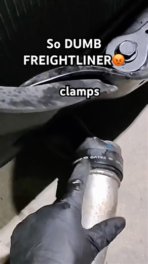 FREIGHTLINER CASCADIA makes things Difficult with their stupid hose clamps 😡 #freightliner #cdl
