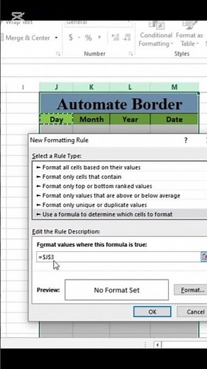 New excel formula |auto border |#exceltipsandtricks #shorts #viral