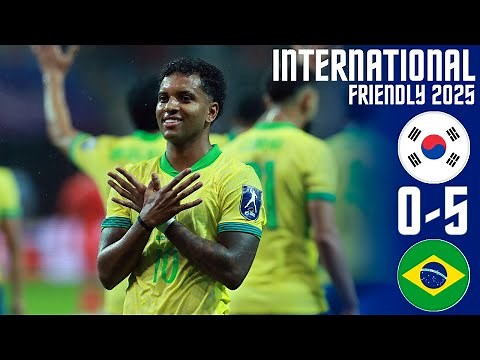 South Korea vs Brazil 0-5 Highlights Goals | International Friendly Games 2025 | brazil south korea