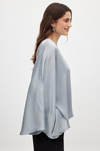 Flowy Cape Blouse Grey