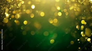 A sparkling gold and dark green glitter background, highlighting different textures and reflective surfaces. The gold glitter sparkles as light catches it from various angles, creating a mesmerizing,