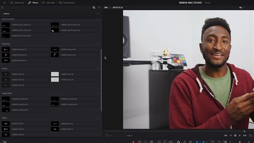 达芬奇插件 50 科技自媒体必备标题转场过度动画效果油管大神MKBHD官方联名插件上线！ MotionVFX - mKBHD for DVR