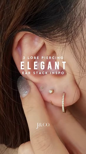 36K views · 443 reactions | Dripping in diamonds and 14k gold, this three-lobe piercing ear styling exudes classy elegance for a timeless touch of luxury.  | Jcojewellery | Facebook