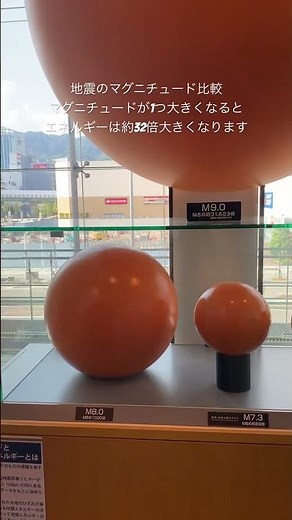 地震のマグニチュード別のエネルギー比較 #地震 #南海トラフ #マグニチュード #科学館へ行こう #人と防災未来センター