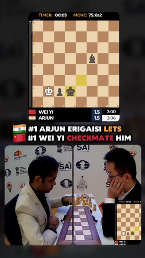 69K views · 607 reactions | Class act  Arjun allows Wei Yi to checkmate him | Chess.com | Facebook