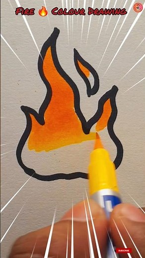✏️How To Draw Fire Flame Colour🔥Easy Fire Drawing #fire #art #shorts #ytshorts #trending