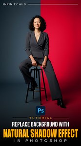 Replace Background with Natural Shadow Effect in Photoshop | #fyp #shorts #photoshop #creative #design #reelsfbシ #InfinityHub | Infinity Hub