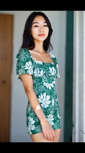 Puff Sleeve Backless Tropical Print Summer Mini Sun Dress SHEIN Thailand #thaigirl #sheinthailand #minidress | Sophie Sunisa
