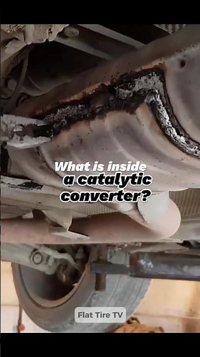 What is inside a catalytic converter?