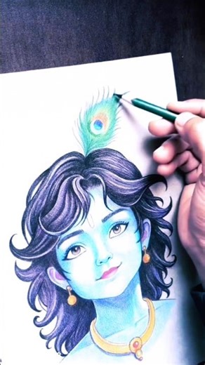 🥰 little krishna drawing || #viral #artwork #biginers #trending #youtubeshorts @jayu.art.143