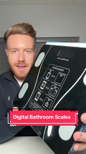 Bluetooth smart digital bathroom scale with app connectivity. Tracks weight and body metrics with a clear LED display. #tiktokmademebuyit #fyp #smartscale #bathroomscale #homefitness