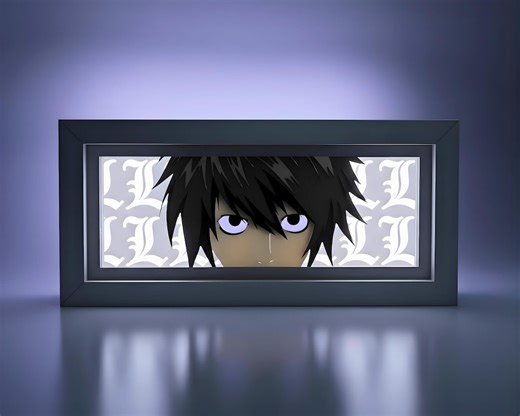 L Light Box | Death Note LED Light-up Shadow Box | L Lawliet Anime Decor | Otaku Gift | Death Note Room Decoration | Anime LED Shadow Box - Etsy