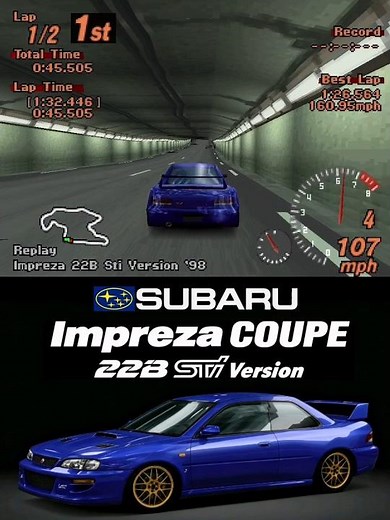 Gran Turismo 2 | Subaru Impreza 22B STI Version | Trial Mountain | Gameplay | Manual Transmission