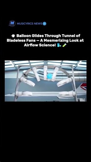 Balloon Glides Through Tunnel of Bladeless Fans — A Mesmerizing Look at Airflow Science! 🌬️#success