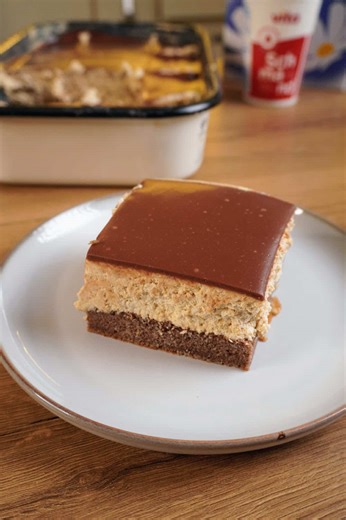 Ëmbëlsirë me biskota Peta: 4 vezë 4 lugë gjelle sheqer 1 filxhan qumësht Vita 50ml vaj 2 lugë gjelle kakao 3 lugë gjelle miell Gjysmë pako pluhur për pjekje(4gr) Mbushja: 400 gr ajkë e freskët Vita 500ml krem kuzhine 400gr biskota të bluara 150gr sheqer pluhur Sipër: 200gr çokollatë gatimi 200ml krem kuzhine Fillimisht në një enë tundim vezët me sheqer deri të krijohet shkumë e bardhë; Pastaj shtojmë kakaon, vajin,qumështin dhe i përziejmë; Pastaj shtojmë miellin e përzier me pluhur për pjekje i