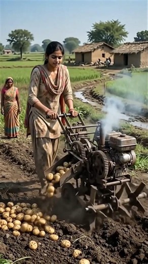 🥔 Jugaadu Potato Extracting Machine | Amazing DIY Potato Harvesting Innovation 🚜