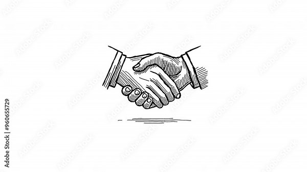 Illustration of a Symbolic Handshake Representing Mutual Agreement