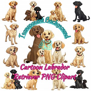 43 Cartoon Labrador Retriever PNG Clipart, Adorable Labrador Dog Breed Images, Funny Labrador Retriever Puppy Illsutration, Commercial Use - Etsy UK
