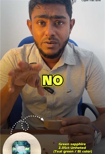 Stunning Unheated Teal Green Sapphire - Ceylon Stones Gems