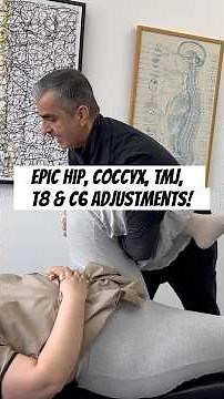 Epic Hip, Coccyx, T8, C6 & TMJ Adjustments @DrRahim #chiropractic #shorts