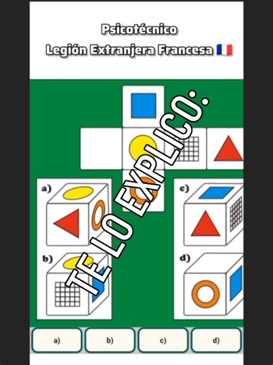Explicación de ejercicio psicotécnico que verán en los exámenes de la Legión Extranjera Francesa. Razonamiento espacial 🚀